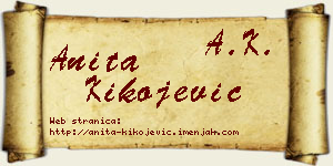 Anita Kikojević vizit kartica